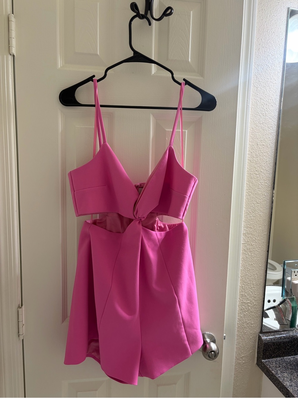 Likely Bright Pink Strappy Romper